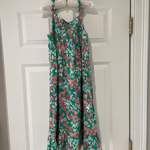 Floral Green Kids Dress